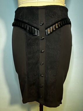 Vintage Lip Service Blacklist Corset Laced Gothic Pencil Skirt Small